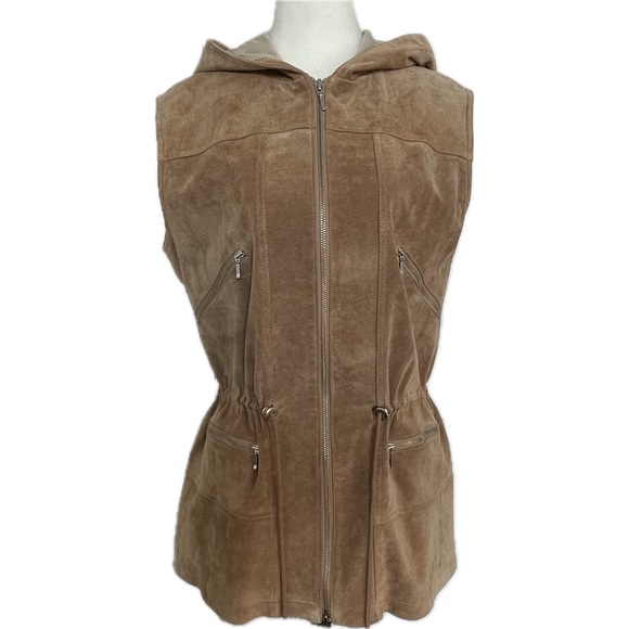 Vintage Danier Leather Suede Hooded Sleeveless Jacket Women’s US XS; UK 8 - 10 - Picture 3 of 12